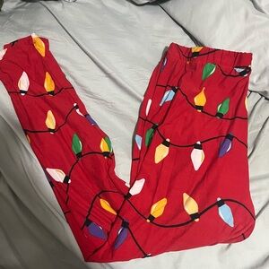 2X Vibrant Holiday Leggings with Festive Lights